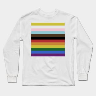 Progress Pride Flag LGBTQI+ Colorful Diversity Long Sleeve T-Shirt